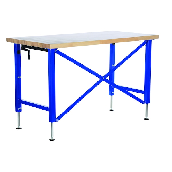 Hydraulic Manual Adjustable Ergonomic Work Benches, 72" W, 44" Height, 750 lb., Folding